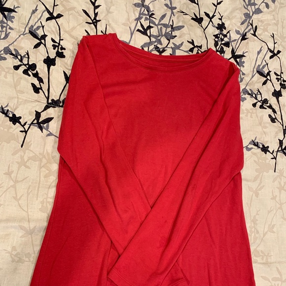 White Button Up & Red Long Sleeve - Picture 2 of 5